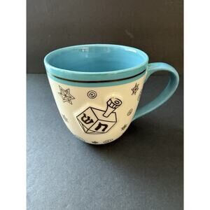 Starbucks Hanukka Dreidel Coffee Cup Mug Tea 16oz 2007 Blue White